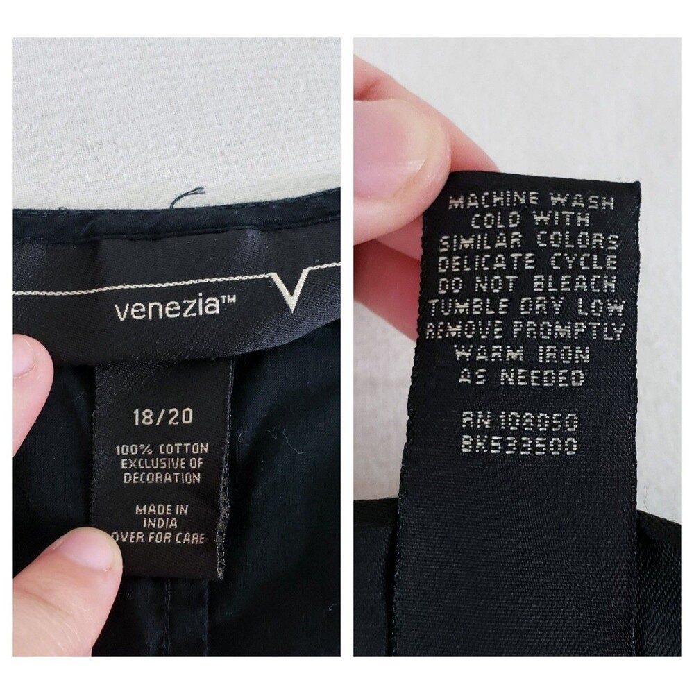 Venezia Cottagecore Peasant Wrap Top Womens 18/20 Black Floral Embroidery Boho - Picture 8 of 8